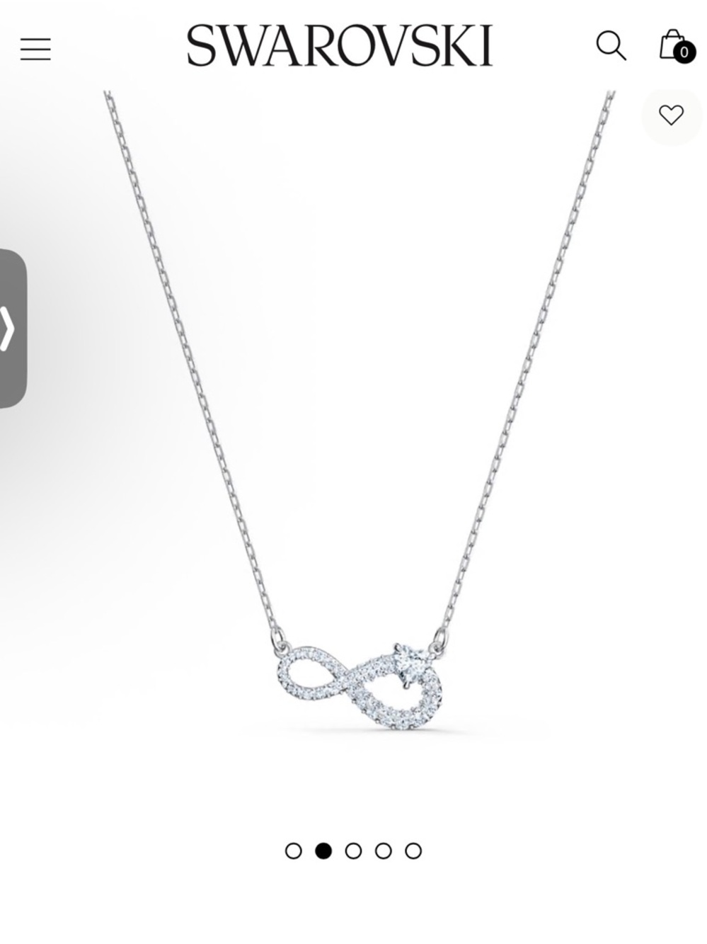 Swarovski necklace with infinity detail